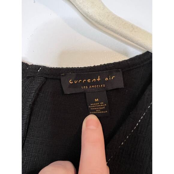 Anthropologie Current Air Delilah Structured Top Black White Top Stitch Size M - Picture 5 of 8